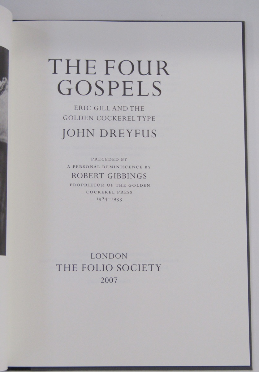 Gill, Eric (ills.)  "The Four Gospels of the Lord Jesus Christ...." Folio Society reprint of the - Image 31 of 36