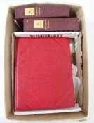 GB and World stamps: Large box containing red Prinz album, other album, various covers including