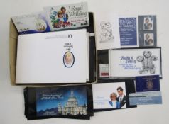 Br Commonwealth stamps: Small box of British Royalty issues in folders, albums, booklets, packets,
