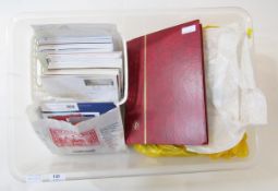 Canada stamps: Plastic box containing stock-book, 4 bags and carton of mainly definitives &