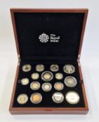 2013 Royal Mint premium proof set with certificate of authenticity, 16 proof coins, some marks to