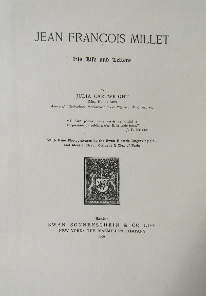 Cartwright, Julia "Jean Francois Millet", Swan Sonnenschein & Co. 1896, large paper edition, no 8 of - Image 4 of 13