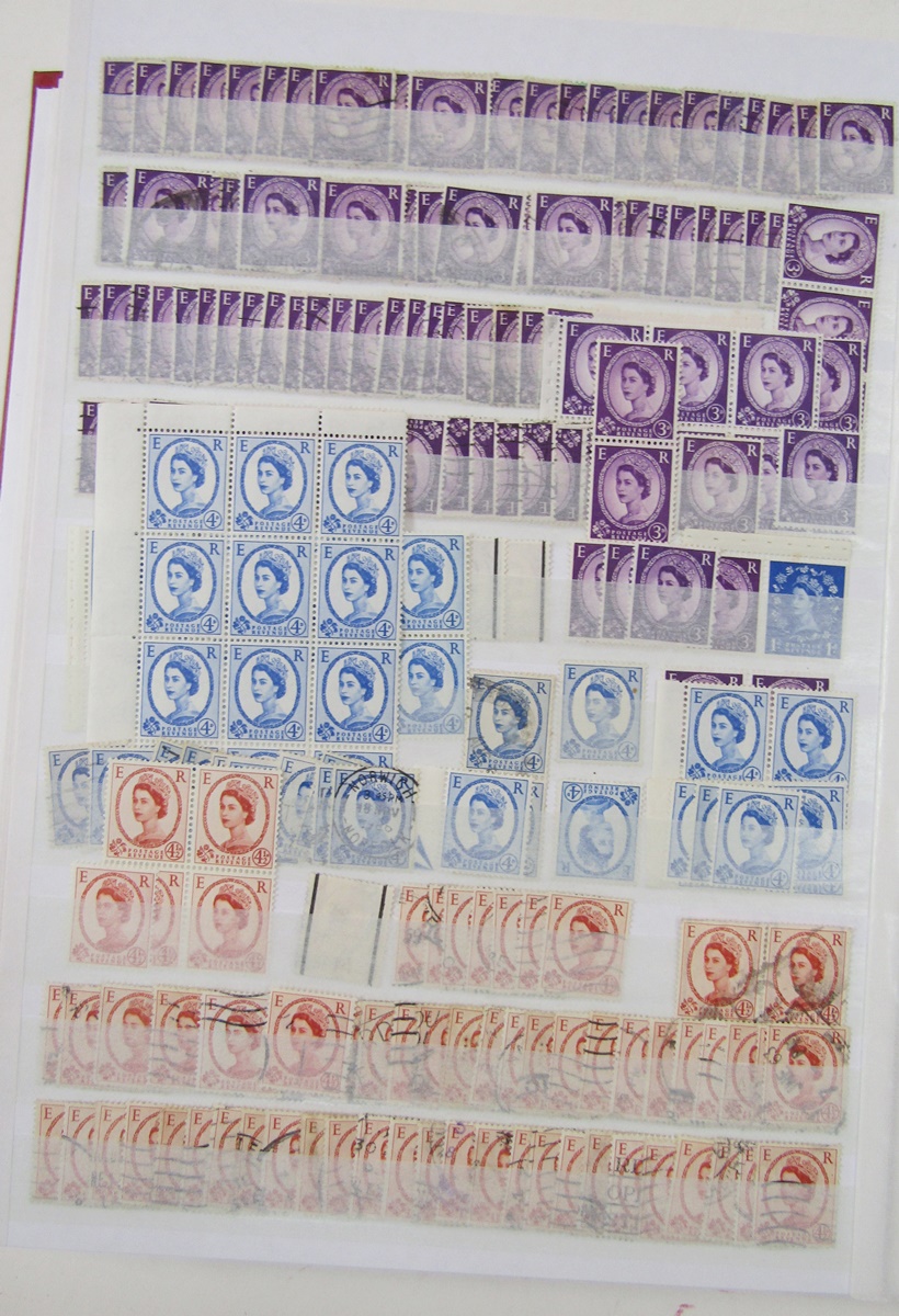 GB stamps: Red stock-book of mint and used Wilding definitives from 1953 onwards with different - Image 3 of 5
