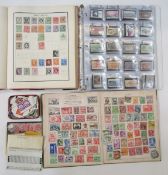 GB, Br Empire and World stamps: Three albums filled/part filled with mostly used definitives and