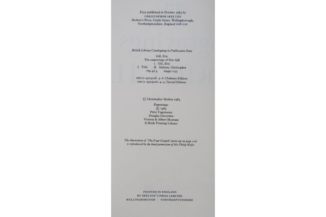 Gill, Eric (ills) "The Engravings of Eric Gill" Christopher Skelton, Wellingborough 1983, col and - Image 3 of 19