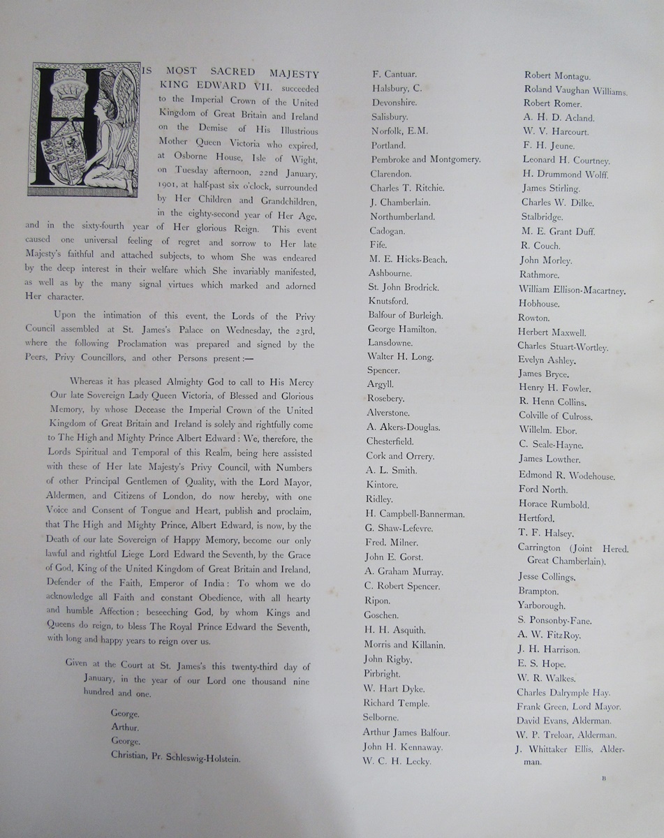 Burke (H. Farnham, compiler). A Historical Record of the Coronation of... King Edward VII and - Image 5 of 33