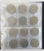 Collection of commemorative crowns and currency coins, collection consists of 12 crowns,