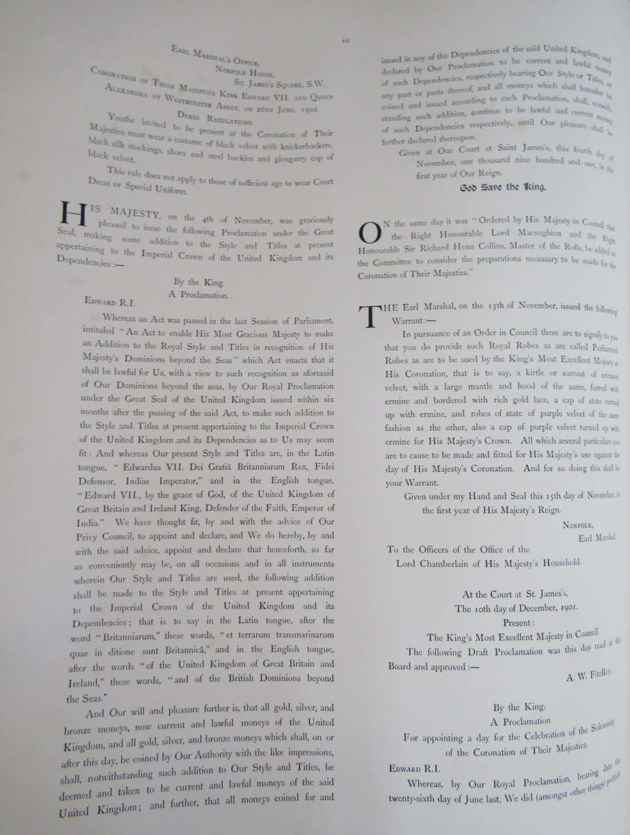 Burke (H. Farnham, compiler). A Historical Record of the Coronation of... King Edward VII and - Image 7 of 33
