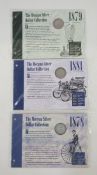 3 x US Morgan dollars 1878, 1879 & 1881 Philadelphia presented in collectors cards, 1878 & 1879