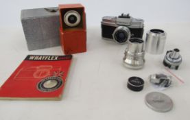 Wray London Wrayflex 1a 35mm SLR camera, c.1950's, serial number 3742, with a Wray Unilux 50mm lens,
