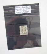 GB stamp: QV 4d grey-brown Plate 17 definitive, SG154, cat £500, with Plymouth TPO postmark of ‘