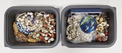 Assorted costume jewellery to include clip-on earrings, necklaces, brooches, etc