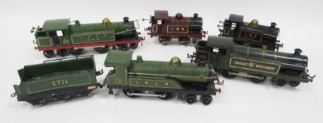 Hornby 4-4-4 loco Great Western 7207, Hornby 4-4-4 loco LNER in green livery, Hornby 4-4-0 loco LNER