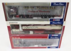 Three boxed Corgi limited edition diecast 1:50 scale models to include CC13211 DAF XF Space Cab