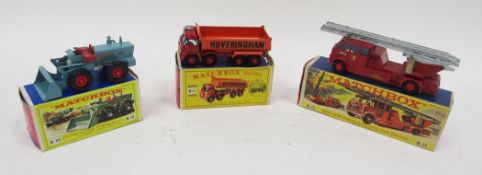 Three boxed Matchbox King Size diecast model cars to include K-1 8-Wheel Tipper Truck, K-10
