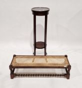 Edwardian mahogany circular jardiniere stand raised on four square splayed legs united by an