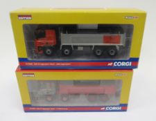 Two boxed Corgi diecast scale 1:50 models Rigid Tippers to include CC13604 DAF CF Aggregate