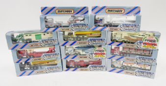 Eleven boxed Matchbox Convoy diecast models (eight with top flap removed) to include CY 7