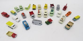 Quantity Lesney Matchbox models to include two Radio Rentals vans, two ice cream vans, mobile