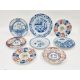 Pair Chinese Imari-style porcelain plates, each with deer to centre, blue and red panelled floral - Image 1 of 13
