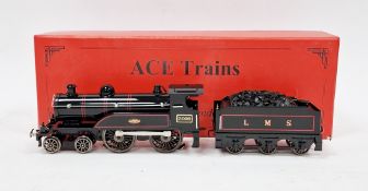 Boxed Ace Trains 0 gauge 4-4-0 Black LMS 2006 'Celebration class' locomotive and tender