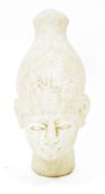 Alabaster carved sculpture of an ancient Egyptian pharaoh, possibly King Nectanebo I, 21cm high