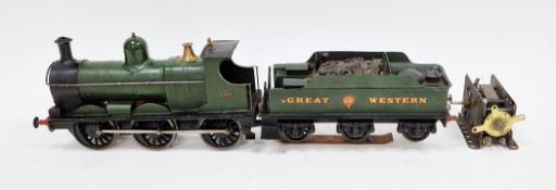 Kit or scratch built 0 gauge locomotive/engine no. 2455 with green livery together with a Great