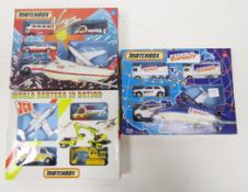Three boxed Matchbox diecast vehicle gift sets including G6 Virgin Atlantic 5 vehicle set, G5