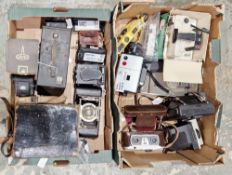 Assorted cameras, Rollei Movie 6 macro film camera, a Wray Stereographic number 003397, Minolta