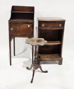 Collection of three items of furniture including a small mahogany wine table with shaped top (