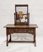 Reproduction oak dressing table in the 17th century manner by Titchmarsh and Goodwin, the single