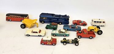 Collection of playworn mainly Corgi diecast model cars to include No.230 Mercedes-Benz 220 SE Coupe,