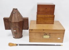 Three 19th century oak rectangular canteen of cutlery or silver boxes (empty), the largest 58cm long