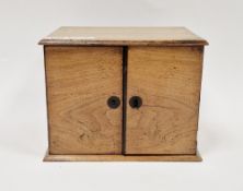 Late 19th/early 20th century fruitwood cabinet makers sample box, the two-door cupboard opening to