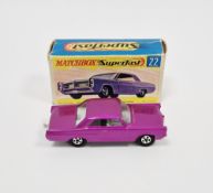 Matchbox Superfast No. 22 Pontiac GP Sports Coupe, light purple body, with a grey interior, narrow