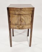 George III mahogany gentleman’s washstand of serpentine outline, the double hinged lid opening to