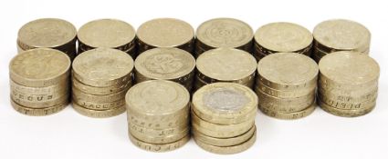 Collection of £1 coins, circulated, 1990's and later, approximately 69 in total