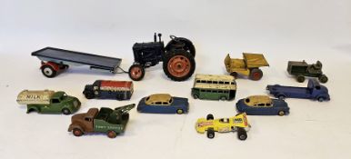 Quantity of playworn Dinky and other diecast model vehicles to include Dinky Toys 2 X Hudson