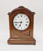 Edwardian mahogany cased bracket clock by Edward & Sons, the enamel dial with Roman numerals