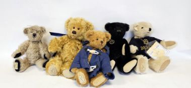 Five Dean's Rag Book teddy bears, all limited edition with certificates including Gregory (special