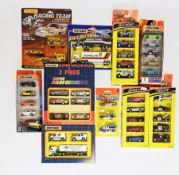Collection of boxed and carded Matchbox multi-vehicle sets including 2 x boxed 5 pack car sets (
