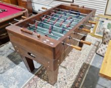 Harvard Football Games table, mahogany-effect with four balls, 128cm wide x 142cm long x 87cm high
