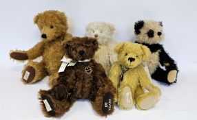 Five Dean's Rag Book teddy bears, all limited edition with certificates including 100yrs teddy
