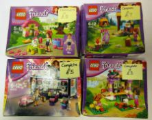 Sixteen boxed Lego 'Friends' sets being 41113, 41112, 41087, 41002, 41029, 41103, 41011, 41127,