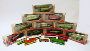 Thirty boxed EFE die cast model buses, to include Plaxton Panorama roof dome Bristol Greyhound