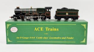 Boxed Ace Trains 0 gauge 4-6-0  'Castle class' locomotive and tender being the Earl of Mount