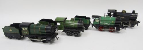 0-4-0 Zulu tank loco in black, Hornby tinplate clockwork 0-4-0 loco and tender, Hornby type 30 0-4-0