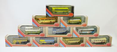 One box of Exclusive First Editions die-cast 1:76 scale model buses and coaches, boxes, including: