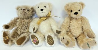 Three Merrythought teddy bears, all limited editions with certificates of authenticity including