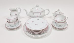 20th century Richard Ginori (Italy) porcelain part tea service, printed green marks, painted with